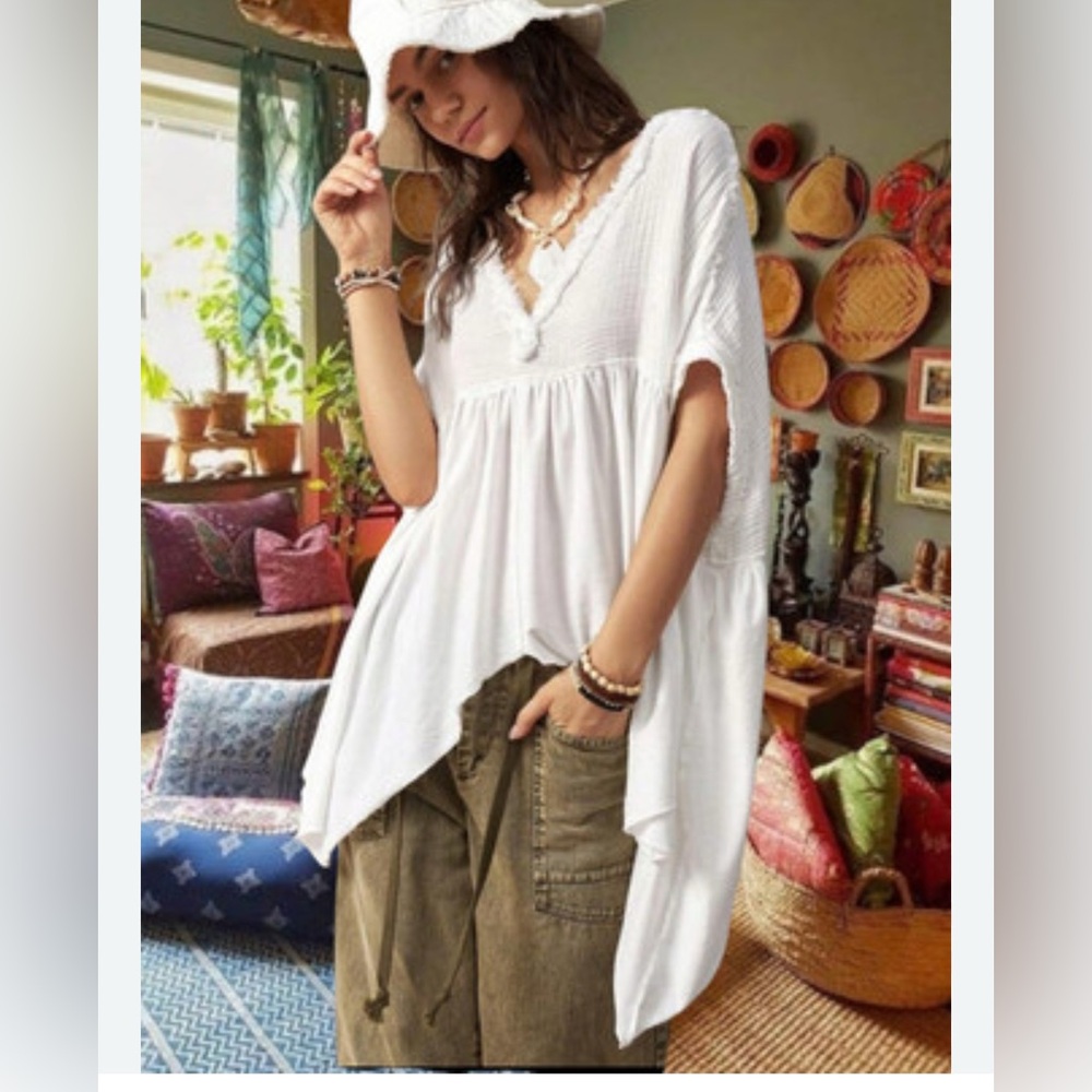 We The Free White Tunic Top